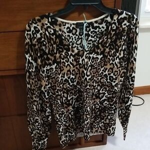 NWOT Talbots Leopard Print Women's Top Size XS